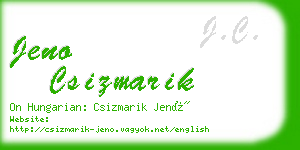 jeno csizmarik business card